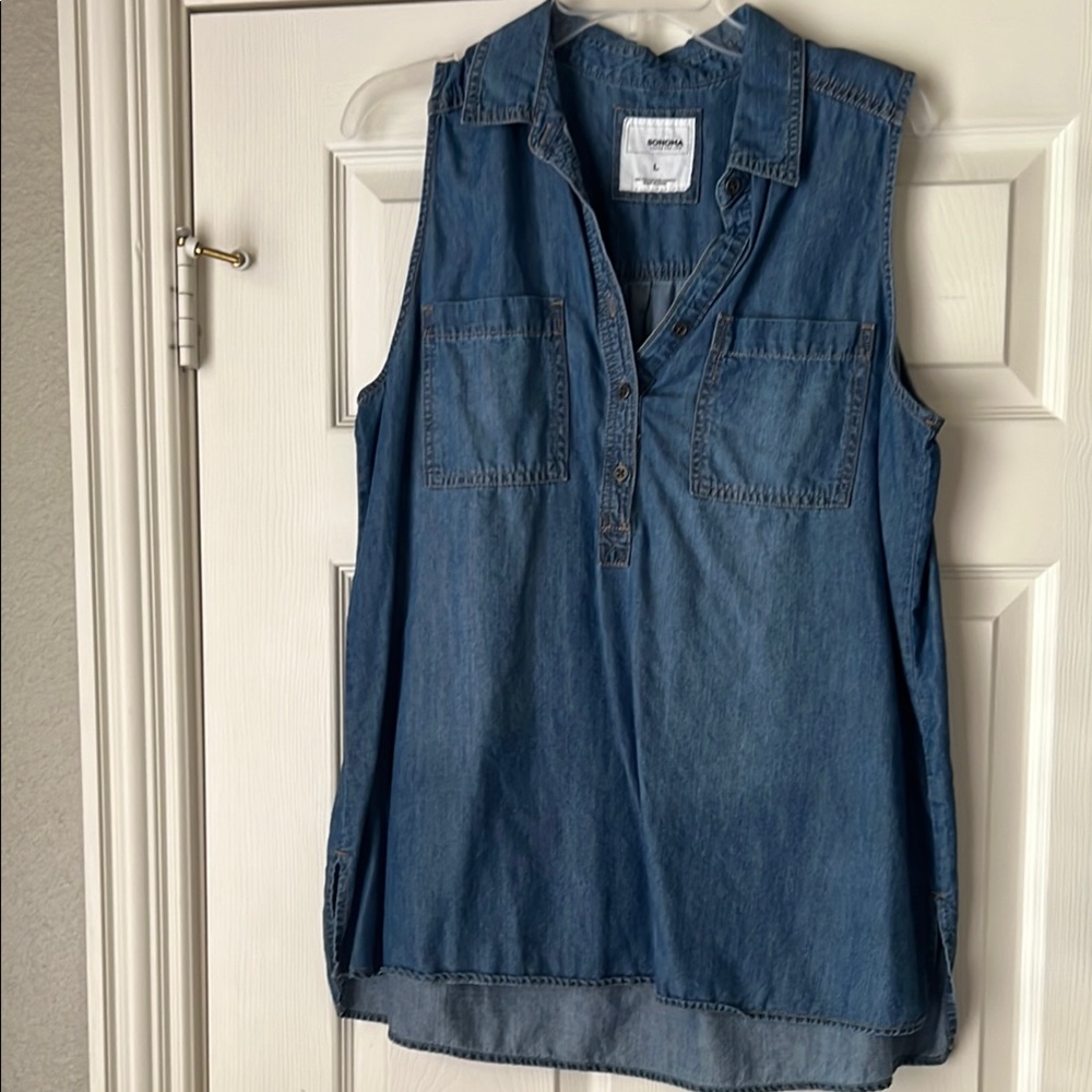 Sonoma Blue Denim Sleeveless Top